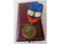 France WW2 French Navy Bronze Medal of Honor for Civil Personnel by the Paris Mint Named Dated 1946 Boxed