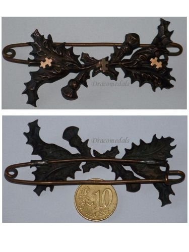 France WW1 Patriotic Badge Oak Leaves with the Cross of Lorraine