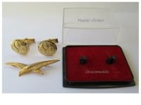 France Cufflinks and Calot Cap Badge Wings Set French Air Force Boxed