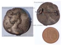 France WW1 Soldier's Sweetheart Brooch French Young Lady 1914 1918