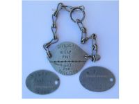 France WW1 French Army Officer's Military Dog Tag Set with Bracelet