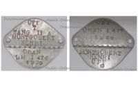 France WW2 Officer's Dog Tag Identification Plaque Lt Colonel Henri  Montgobert Class 1920 