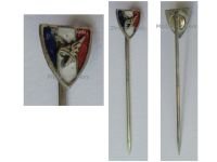France WW2 Stickpin Badge Gaule Helmet, French Legion of Volunteers of the National Revolution 1940 1944 Vichy Government