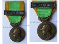 France WW1 Medal for the Volunteers of the Great War with Clasp Engage Volontaire for Voluntary Enlistment Unifacial Type