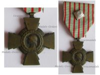 France WW1 Combatant's Cross by the Paris Mint with WW2 German NCO Rank Pip for Shoulder Board