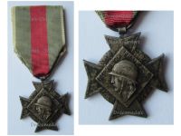 France WW2 Silver Cross for Voluntary Services 2nd Type with Large Head by Delannoy & Paris Mint in Silvered Bronze