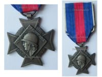 France WW2 Silver Cross for Voluntary Services 2nd Type with Large Head by Delannoy & Paris Mint in Silver