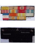 France WW1 14 Medal Ribbon Bar (Order Cambodia, Ouissam Alaouite, Victory, Colonial, Wound, Levant Medal, War Cross)