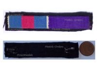 France WW2 Ribbon Bar of 2 Medals (Order of Military Merit, Knight's Cross & Order of the Academic Palms, Knight)