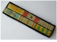 France WW2 Ribbon Bar of 6 Medals (Valor Discipline, Indochina, Colonial, Commemorative Medal, Combatants, War Cross TOE)