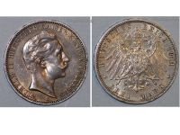 Germany Prussia 3 Mark 1911 A Silver Coin Kaiser Wilhelm II Berlin Mint