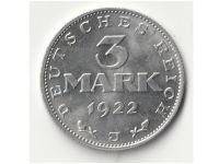 Germany 3 Mark Coin 1922 J Constitution Day 11 August Weimar Republic
