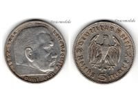 Germany 5 Reichsmark Coin 1936 A Paul Von Hindenburg