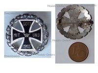 Germany WW1 Patriotic Cap Badge Iron Cross Gott Mit Uns 1915