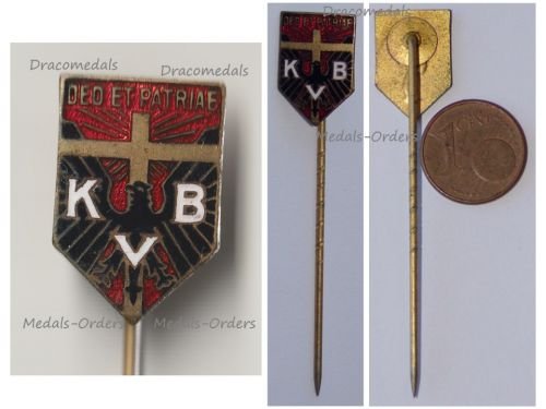 Germany Prussia WW1 Catholic Association Badge Stickpin KVB Deo et Patriae