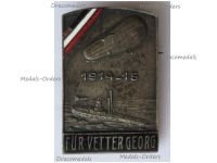 Germany WW1 Cap Badge Fur Vetter Georg Imperial Navy Zeppelin Uboat  For Cousin George 1914 1915