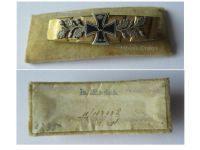 Germany WW1 Trench Art Badge Iron Cross 1914 & Oak Leaves in Ordnance Bronze with Numbered Carton of Issue