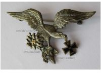 Germany Prussia WW1 Patriotic Badge for the German Imperial Flying Corps Eagle Edelweiss Oak Branch & Iron Cross 1914