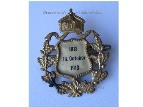 Germany WW1 Prussia Centenary Badge for the Battle of Leipzig in Saxony 1813 1913
