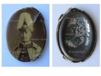 Germany WW1 Prussia Badge of Crown Prince Wilhelm in Grenadier Guard Uniform with Spiked Helmet