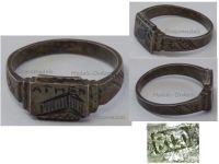 Germany WW2 Ring Occupation Athens Greece Parthenon Acropolis April 1941 October 1944 Silver 800 