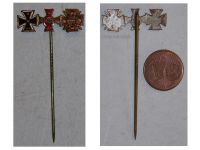 Germany WW1 Stickpin Set of 3 Medals (Bremen Hanseatic Cross, Iron Cross, Hindenburg Cross with Swords 1914 1918) MINI