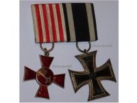 Germany WW1 Set of 2 Medals (Bremen Hanseatic Cross, Iron Cross 2nd Class EK2 Maker WILM)