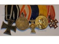 Germany Austria WW1 Set of 5 Medals (Prussian Silver General Honor Decoration, Iron, Austrian Military, XX Years Service Cross, Centennial Medal 1897)
