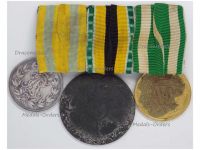Germany WW1 Set of 3 Medals (Saxony Friedrich August Merit Medal Silver Class, Long Service Medal 1st Class, Saxe-Meiningen Medal of War Merit 1915)