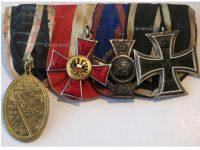 Germany WW1 Set of 4 Medals (Lubeck Hanseatic Cross, Oldenburg Friedrich August Merit Cross FA2 & Iron Cross 2nd Class EK2, Kyffhauser Veteran Medal)