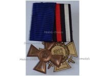 Germany WW1 Prussia Set of 2 Medals (Long Military Service Cross 1st Class 1913 for XV Years for NCOs & Other Ranks, Hindenburg Cross for Combatants)
