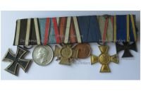 Germany WW1 Set of 6 Medals (Hesse Bravery Medal, Brunswick Ernst August, Iron Maker M, Hindenburg LNBG, Olbenburg Cross, Prussia Territorial Army)