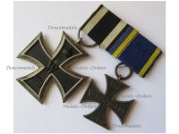 Germany WW1 Set of 2 Medals (Brunswick Ernst August's Cross 2nd Class EA2, Iron Cross 2nd Class EK2)
