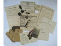 Germany WW1 Set of Medals Diplomas to Sergeant of the 9th Dragoon Regiment of Hanover (Iron Hindenburg Cross, Black Wound Badge, Kyffhauser Medal etc)