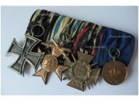 Germany WW1 Prussia Set of 4 Medals (Iron Cross, Bavarian Cross of Merit Merenti III Cls, Hindenburg Cross, Reserve Territorial Army Service Medal)