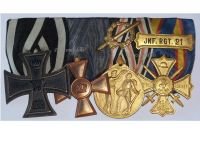 Germany WW1 Set of 4 Medals (Iron Cross, Prussian Military Service Cross XV Years, German Legion of Honor Medal, 21st Infantry Reg Regimental Cross)