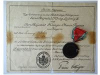 Germany Bavaria WW1 Golden Wedding Anniversary Medal of King Ludwig III & Queen Maria Theresia Christmas 1918 by Boersch with Diploma Dated 1923