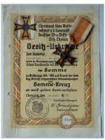 Germany WW1 Somme Cross 1914 1918 1st Type by Fleck & Sohn with Diploma to NCO