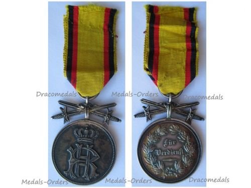 Germany WW1 Silver Medal of Merit with Swords of  the Princely Reuss Cross of Honor