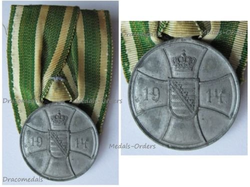 Germany Saxe Altenburg WW1 Bravery Medal in Zinc 1918 on Bar