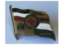 Germany WW1 Saxony German Red Cross Patriotic Cap Badge 1914 1918
