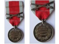 Germany Schaumburg Lippe Silver Military Merit Medal 1870 with WW1 Crossed Swords