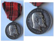 Germany WW1 Wurttemberg King Wilhelm II Silver Medal for Loyalty and Civil Merit 1892 1918 by Schwenzer