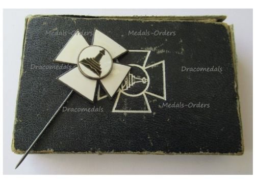 Germany WW1 Prussia Badge Lighthouse Kyffhauser Land Forces Veteran Association Stickpin Marked Ges. Gesch Numbered Boxed