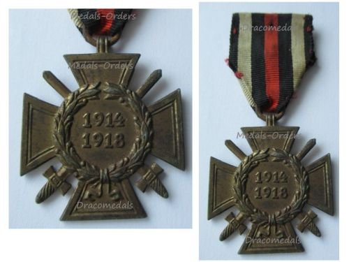 Germany WW1 Hindenburg Cross with Swords for Combatants 1914 1918