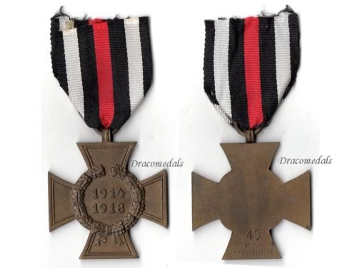 Germany WW1 Hindenburg Cross without Swords for Non Combatants Maker RV 45 Pforzheim