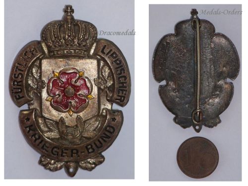 Germany WW1 Lippe Detmold Membership Badge of the Veteran Association by Mayer & Wilhelm