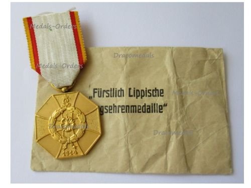 Germany WW1 Lippe Detmold War Medal Honor 1915 for Meritorious Homeland Service 1914 1918 with Envelope of Issue