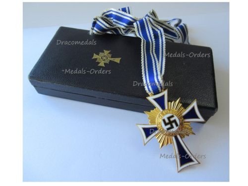 Germany WW2 Mother's Cross 1938 Gold Class 2nd Type 1939 Boxed by Rudolf Tham