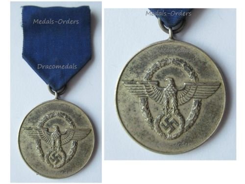 Germany WW2 German Police Loyal Long Service Award 3rd Class for 8 Years of Service in the OrPo, Sipo, GestaPo, SD, RSHA